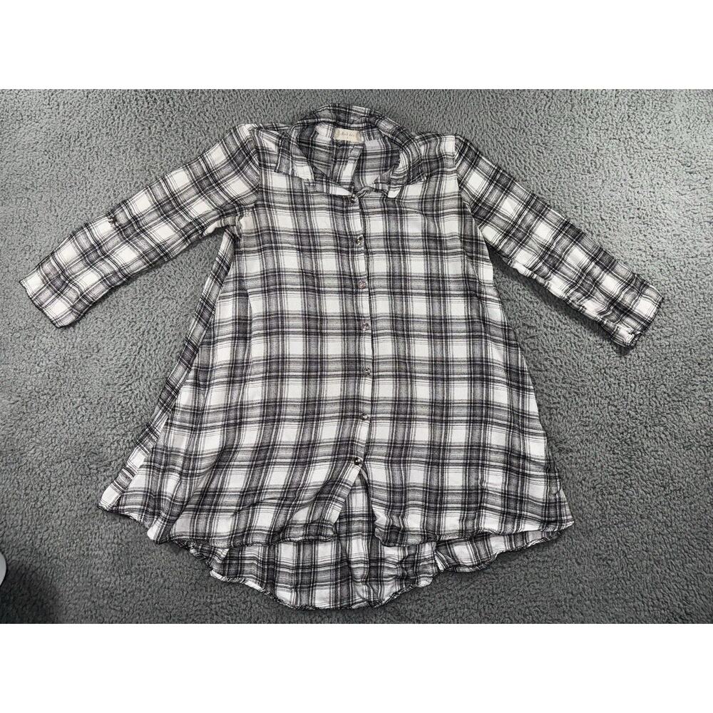 Altar'd State Tunic Shirt Women Small 3/4 Sleeve Button Up Tie Back‎ Cottagecore